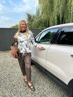 Black Paisley Drawstring Top Jayne